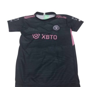 CAMISETA FUTBOL NEGRO ROSADO INTER MIAMI SUAREZ T14 CHICO