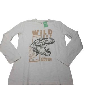 REMERA BLANCA WILD DINO HERING T12 PELUSITA