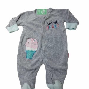 PIJAMA PLUSH GRIS SWEET HEAR HELADO BUNGY BABY TNB