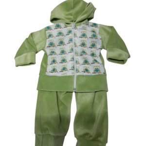CONJ CAMPERA Y JOGG PIEL DURAZNO VERDE BUHOS T0/1M AP