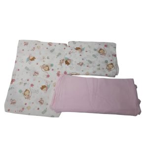 juego sabanas cuna bco rosado est niña mariposas papi