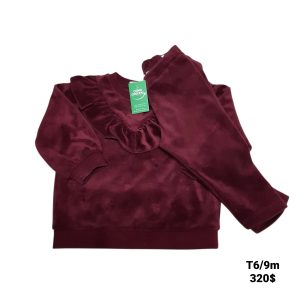 CONJ BUZO Y ANT PIEL DURAZNO BORDO H&M T6/9M