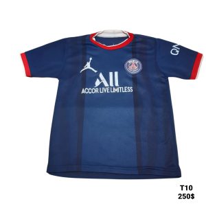 CAMISETA FUTBOL AZUL BORDE ROJO PARIS SAINT GERMAN T10 IMIT DET ESTAMP