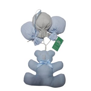 COLGANTE OSITO CELESTE CON GLOBOS