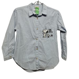 CAMISA CELESTE BOLSILLO GRANDE SNOOPY ZARA T10