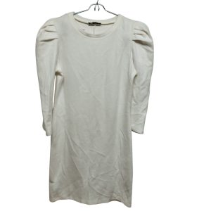 VESTIDO LANILLA BLANCO MANGAS FRUNCE ZARA TM manchita peq