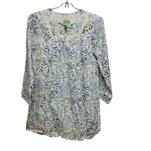 VESTIDO TELA BLANCO FLORCITAS AZULES THOMAS TRENT T12