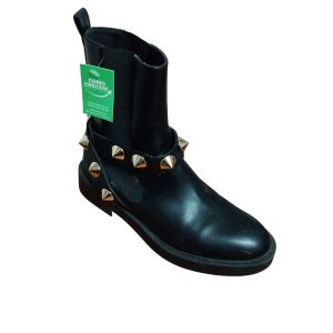 BOTAS NEGRAS TIRAS TACHAS DORADAS ZARA T39 RASP