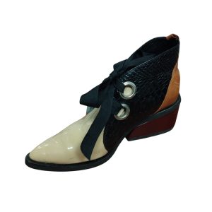 ZAPATO EN PUNA CINTA CREMITA NEGRO MARRON KENYA T37 mancha tinta