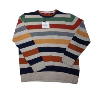 BUZO TEJIDO RAYADO MARRON AZUL NARANJA PAPPOLINO T8 NUEVO