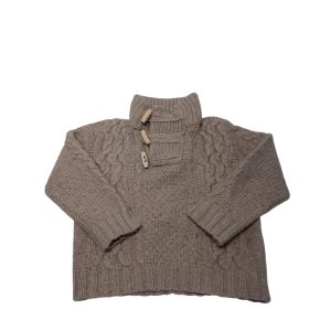 BUZO DE LANA MARRON  BOTONES MADERA COLLAGE T1AP