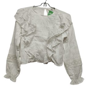 BLUSA TELA BLACNA VOLADOS PUNTILLA H&M T10/11