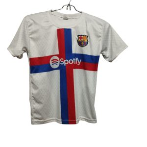 CAMISETA BLANCA AZUL ROJO FCB BARCELONA PRIMOS T10 MANCHITA