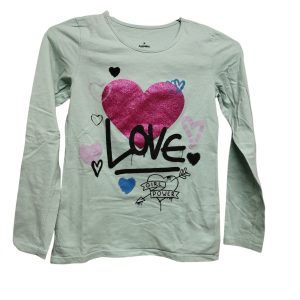REMERA CELESTE CORAZÓN FUXIA FUZARKA T11/12