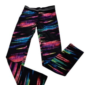 CALZA LICRA NEGRA RAYAS DE COLORES SIN MARCA T8 AP