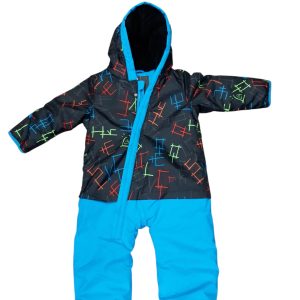 ENTERITO NIEVE NEGRO RAYAS DE COLORES BORDE TURQUESA QUICKSILVER T18M