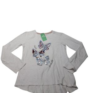REMERA BCA PINTITAS DE COLROES MARIPOSA LENTEJUELAS FUZARKA T9/10