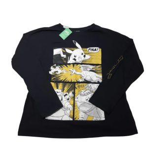 REMERA ALG NEGRA PIKACHU POKEMON LEFTIES T11/12
