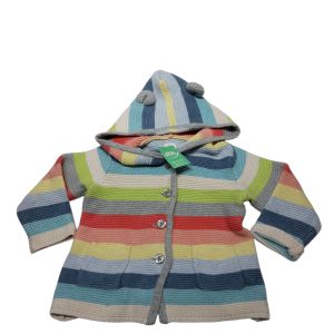 SACO CON CAPUCHA HILO GRUESO RAY CELESTE AZUL AMA ROS GAP T18/24M
