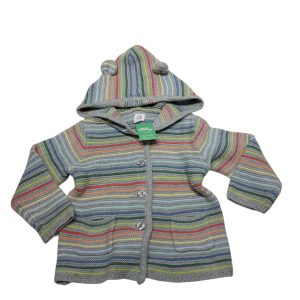 SACO CON CAPUCHA HILO GRUESO RAY GRIS NARNAJA CEL GAP T18/24M