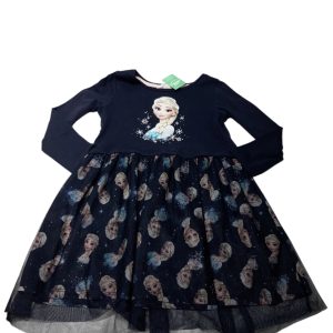 VESTIDO ALG AZUL TULL ABAJO FROZEN H&M T5/6