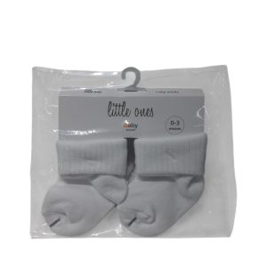 SET X 2 MEDIAS LISAS LITTLE ONES BLANCO 0/3M