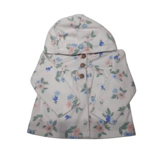 SACO POLAR BCO CAPUCHA FLORES ROSA CELESTE 18M CARTERS