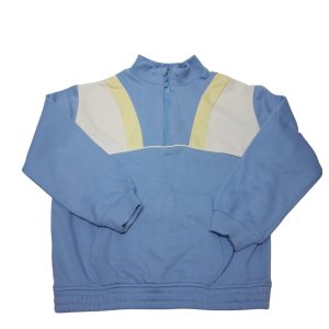 BUZO ALG CELESTE AMARILLO BCO MEDIO CIERRE BAS T8 FELPA INT