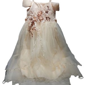 VESTIDO DE FIESTA CREITA FLORES PERLAS TULES 150 T12/14AP