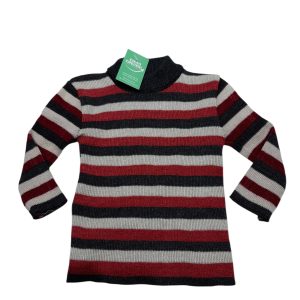 MEDIA POLERA HILO RAYAS GRIS BCO ROJO T6/9M AP