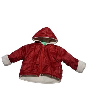 CAMPERA NYLON ROJO INT POLAR HUELLITAS T2