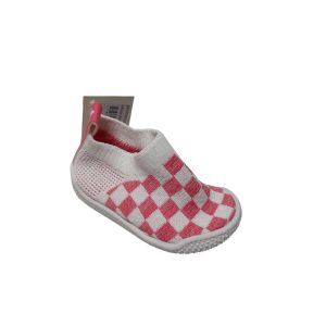 ZAPATO ESTILO PANTUMEDIA BCO CUADROS ROSA GRISINO T17
