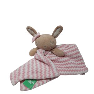 MANTITA APEGO ROSA CARA CONEJA BEIGE MOÑA ROSA
