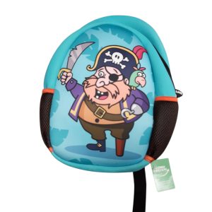 MOCHILA TIPO NEOPRENO BRIO CELESTE NEGRA PIRATA MANCHITAS