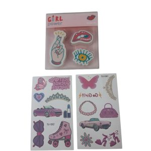 SET DE GOMAS LABIO DEDOS OJO CON STICKERS