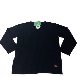 BUZO HILO AZUL LISO CUELLO EN V ZARA T6