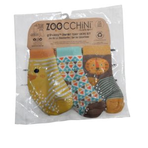 SET DE MEDIAS X3 CON ANTIDEZLIZANTE ZOOCCHINI T0/24M NUEVAS