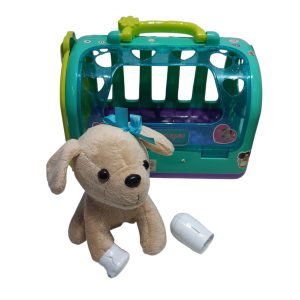 VALIJA VERDE AGUA CON PERRITO DE PELUCHE