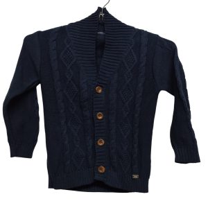 SACO LANA AZUL CON CUELLO OCHOS ROMBOS MAGDALENA ESPOSITO T 4
