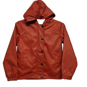 CAMPERA PVC TIPO PILOT FORRADA NARANJA ZEEMAN T 8- 10 AP puntitos