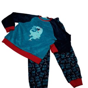 CONJ PIYAMA BUZO Y PANT PELUDITO AZUL ROJO DINO ACCESSORIES 5/6