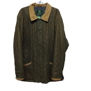 PARKA VERDE CAPITONEADA BORDES PANA MARRON ZARA T XL MCH