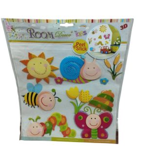 STICKERS INFANTILES PARA DECORACION MARIPOSA CARACOL ABEJA