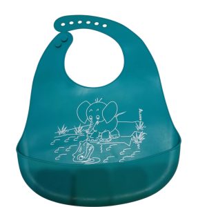 BABERO SILICONA CELESTE ELEFANTE ALANN
