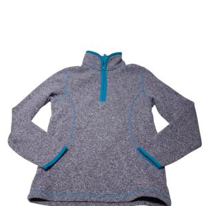 BUZO LANILLA POLAR LILA TURQUESA MEDIO CIERRE LANDS END T7/8 FR