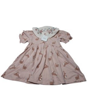 vestido alg rosado conejos next 9/12m