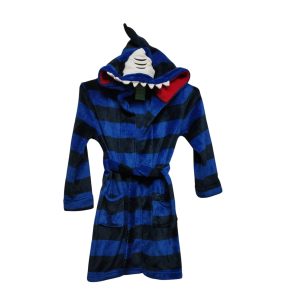 BATA PELUDITA AZUL NEGRO CAPUCHA TIBURON WONDER NATION T S (6-7)