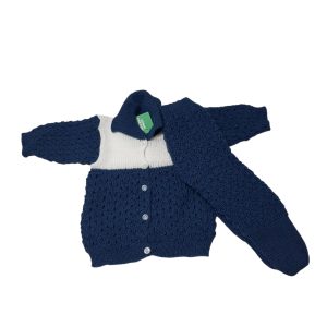 CONJ LANA AZUL BCO SACO Y PELELE T0/3M AP
