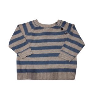 BUZO TEJIDO RAYADO BEIGE CELESTE CARTERS T6M FR