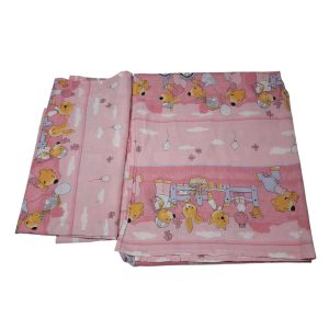 JUEGO SABANAS CUNA ROSA PERROS CERCOS SIN FUNDA